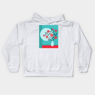 Twigs Flowers Bouquet Vase Moon Kids Hoodie